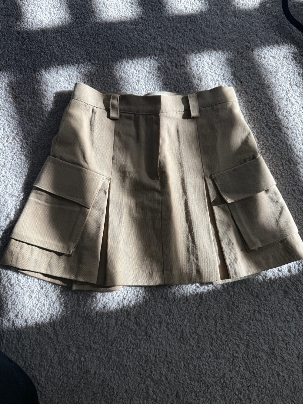 The Frankie Shop Tan Tailored Mini Skirt